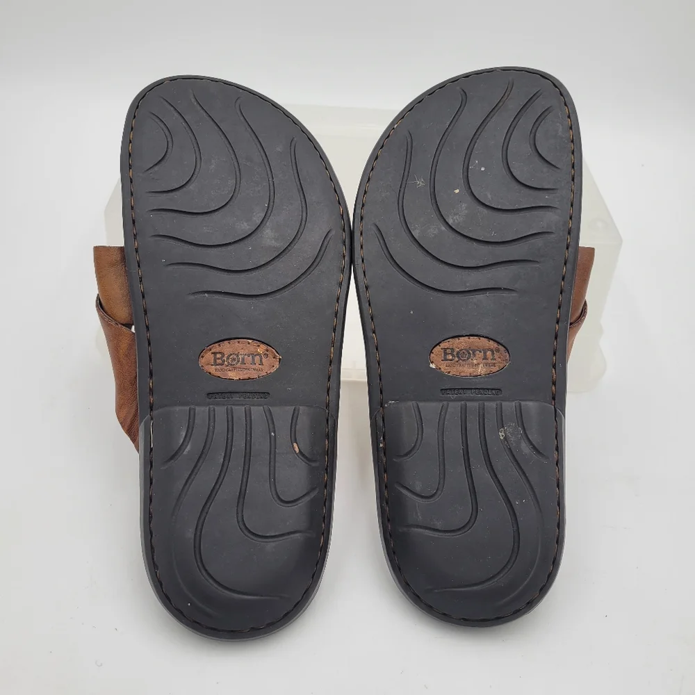 Mens Born Leather Sandals Thong Size 9 M5332 A7